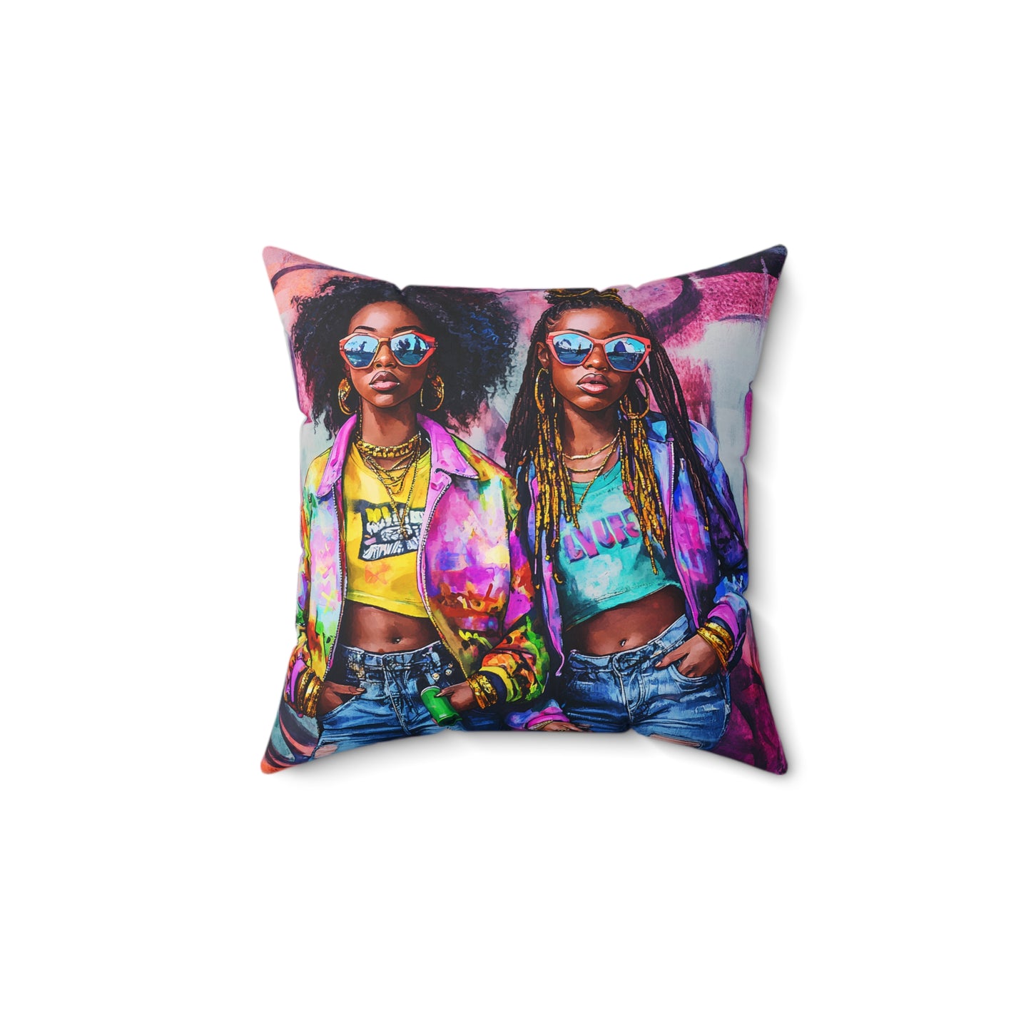 Vibrant Urban Fashion Pillow for Trendy Home Decor
