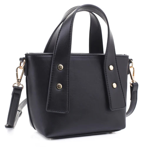 Handle Accent Crossbody Bag/Black